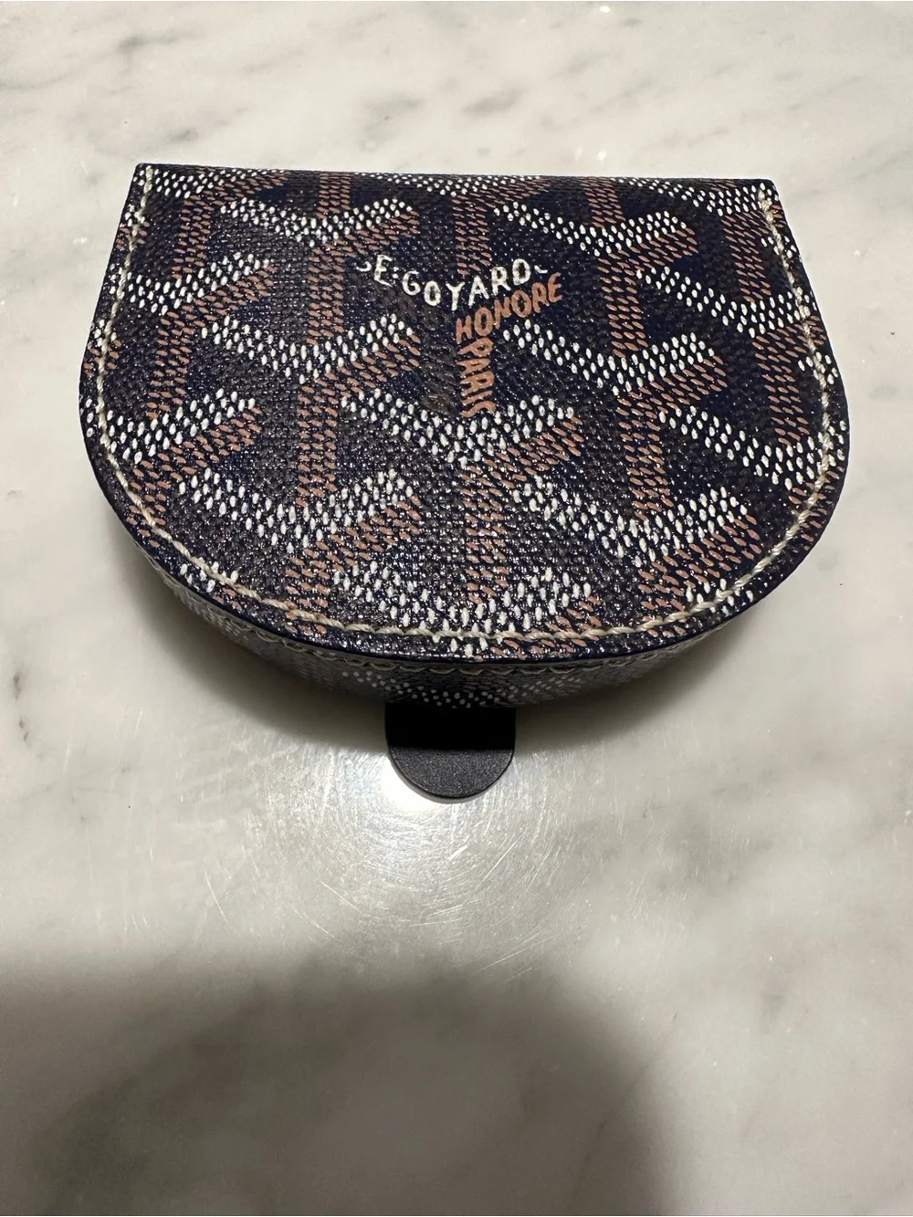 Goyard Raspail Coin Case Black Goyardine Canvas Wallet Pouch Made in France